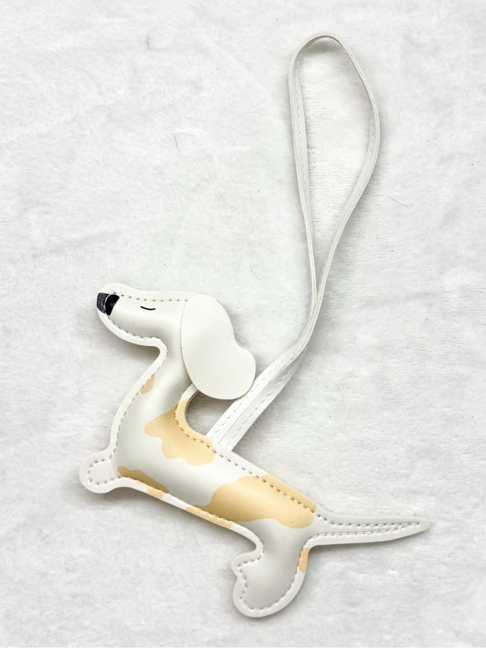 White & Tan Dog Bag Charm - Picture 2 of 5